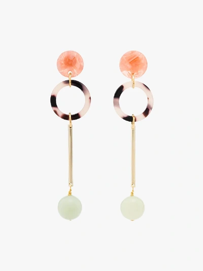 Shop Iuo 18k Gold-plated Drop Ball Earrings In Multicolour
