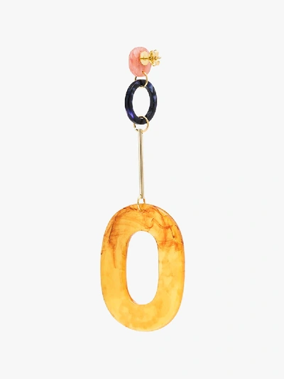 Shop Iuo 18k Gold Amber Drop Earrings In Multicolour