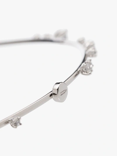 Shop Yvmin Silver Tone Electronic Girl Crystal Headband In Metallic