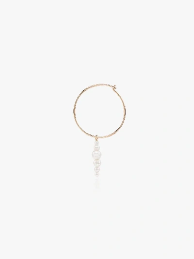 Shop Sophie Bille Brahe 14k Gold Fellini Cross Hoop Earring