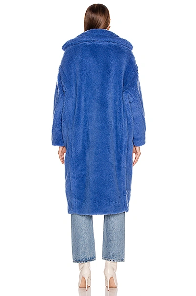 Shop Max Mara Teddy Tedgirl Coat In Cornflower Blue