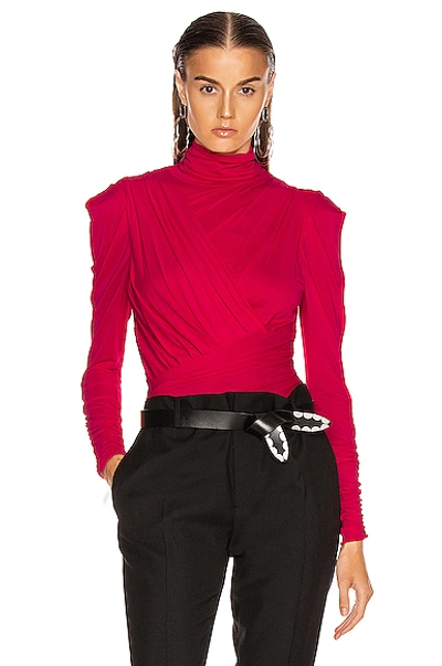 Shop Isabel Marant Jalford Top In Neon Pink