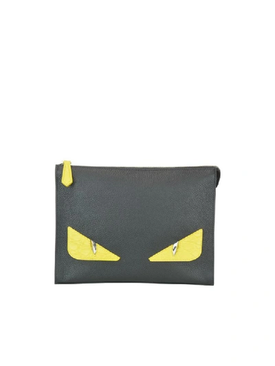 Shop Fendi Bag Bugs Pouch In Black