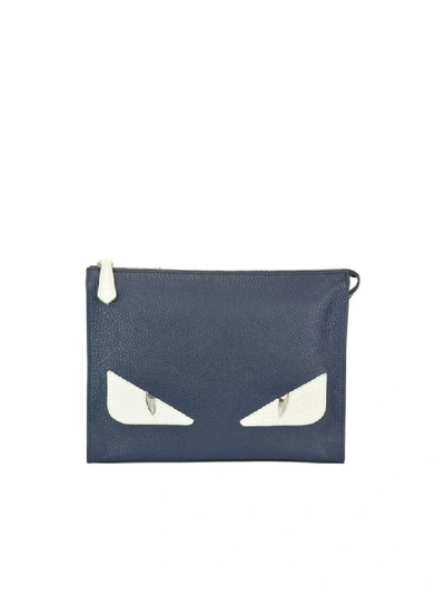 Shop Fendi Bag Bugs Pouch In Blue