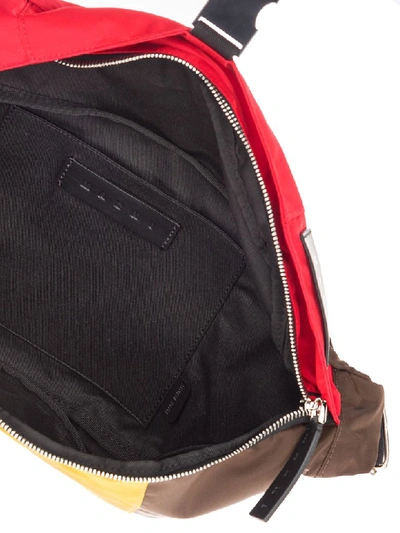 Shop Marni Colour Block Belt Bag In Red Multi