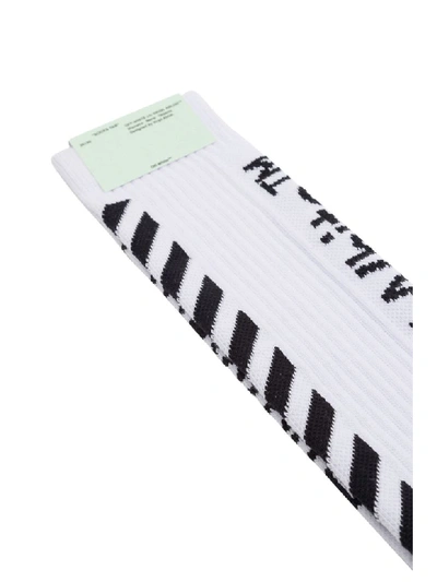 Shop Off-white Diag Miid Socks In Bianco