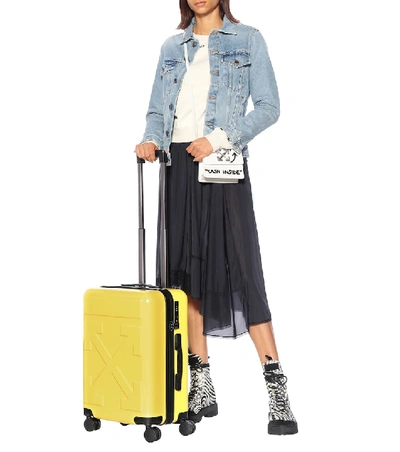 Shop Off-white Quote Carry-on Suitcase In Yellow