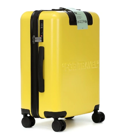 Shop Off-white Quote Carry-on Suitcase In Yellow