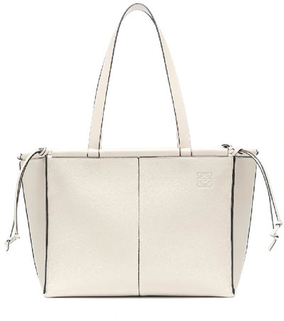 Shop Loewe Cushion Leather Tote In White