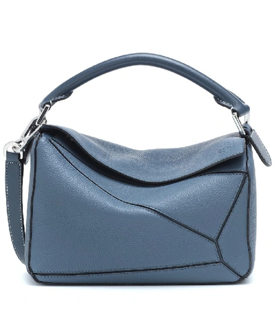 Shop Loewe Puzzle Small Leather Shoulder Bag In Blue