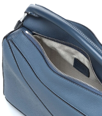 Shop Loewe Puzzle Small Leather Shoulder Bag In Blue