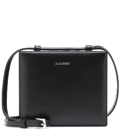 Shop Jil Sander Leather Crossbody Bag In Black