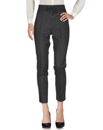 Shop Dondup Woman Pants Black Size 6 Polyester, Virgin Wool, Viscose, Elastane, Silk