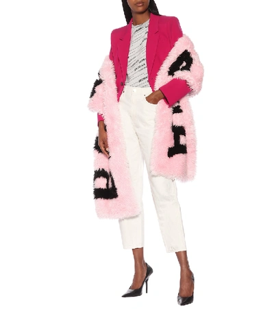 Shop Balenciaga Giant Faux Fur Scarf In Pink