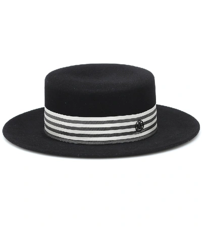 Shop Maison Michel Kiki Felt Hat In Black