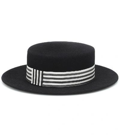 Shop Maison Michel Kiki Felt Hat In Black
