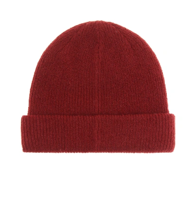 Shop Acne Studios Logo Wool-blend Beanie In Red