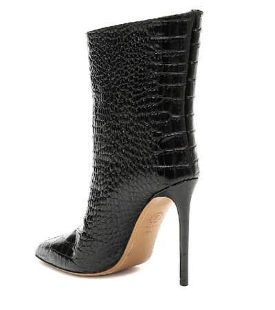 Shop Alexandre Vauthier Alex Low Leather Ankle Boots In Black