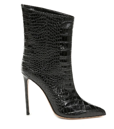 Shop Alexandre Vauthier Alex Low Leather Ankle Boots In Black