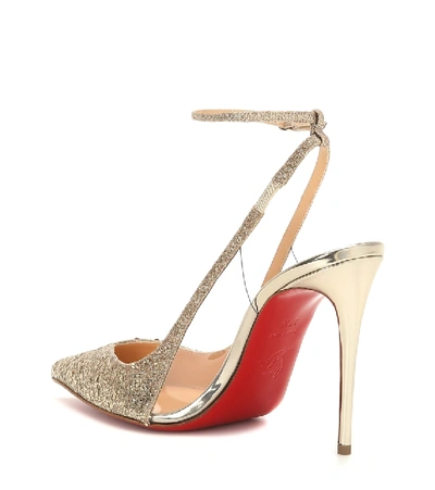 Shop Christian Louboutin Optichoc 100 Glitter Pumps In Gold