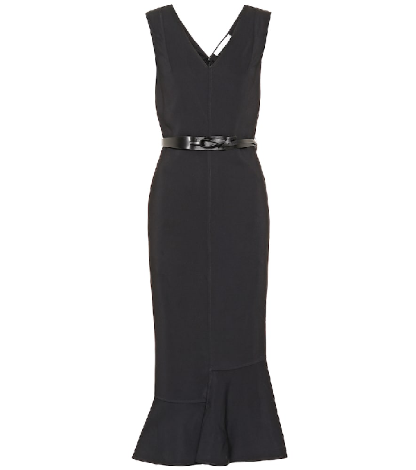 Victoria Beckham Belted CrÊPe Dress In Black | ModeSens