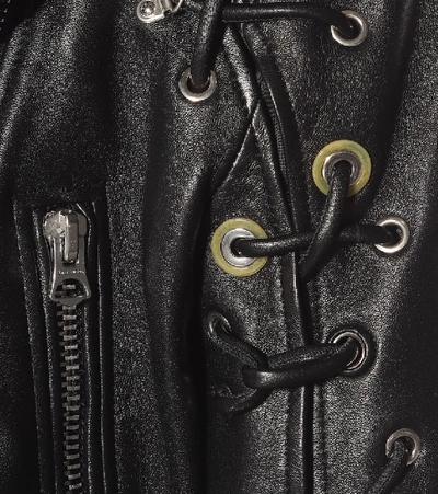 Shop Acne Studios Embellished Leather Jacket In Black