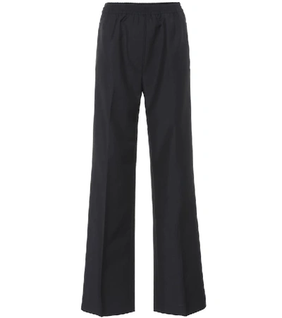 Shop Acne Studios Wool And Mohair Wide-leg Pants In Black