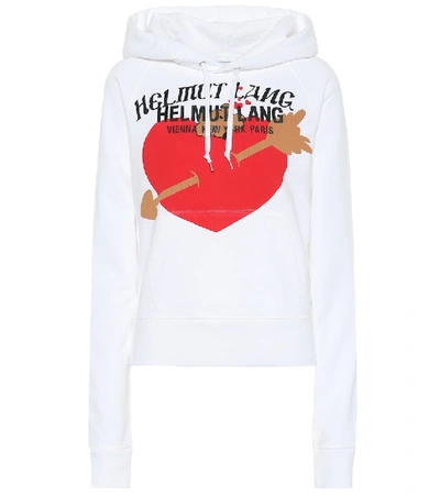 Shop Helmut Lang Valentine Cotton Hoodie In White