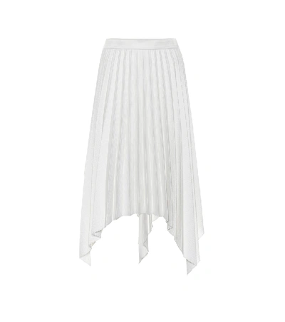 Shop Acne Studios Pleated Wool And Cotton-blend Skirt In White