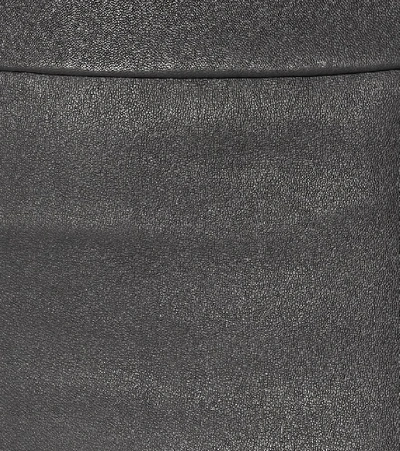 Shop Helmut Lang Skinny Leather Pants In Grey