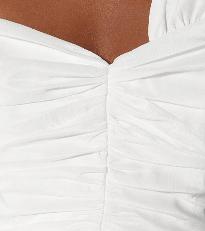 Shop Self-portrait One-shoulder Twill Midi Dress In White