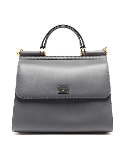 Shop Dolce & Gabbana Lg Sicily 58 Bag In Grigio Scuro