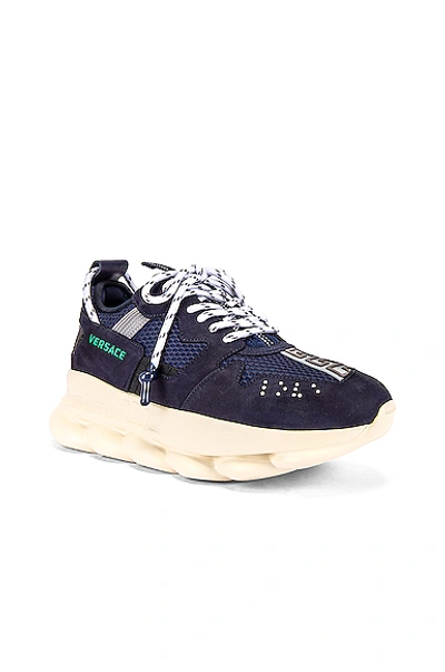 Shop Versace Chain Reaction Sneaker In Navy