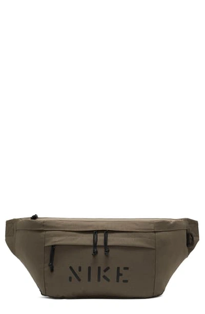 Shop Nike Tech Belt Bag - Green In Medium Olive/ Black