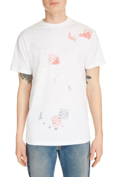 Shop Loewe Letters Patterned T-shirt In White