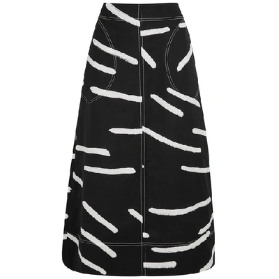 Shop Lee Mathews Palmas Black Printed A-line Skirt