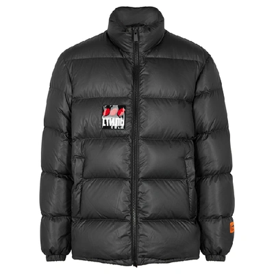 Shop Heron Preston Ctnmb Dots Charcoal Quilted Shell Jacket