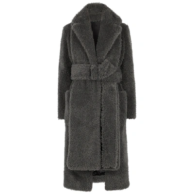 Shop Helmut Lang Charcoal Faux Fur Coat