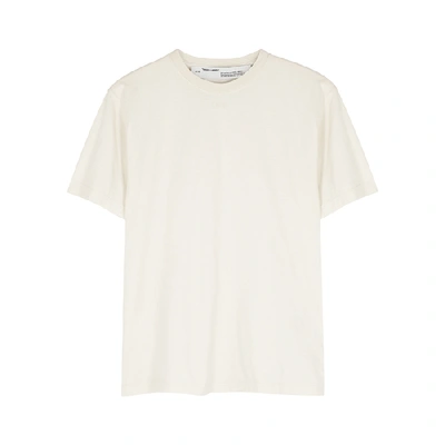 Shop Off-white Ivory Logo-print Cotton T-shirt In Cream