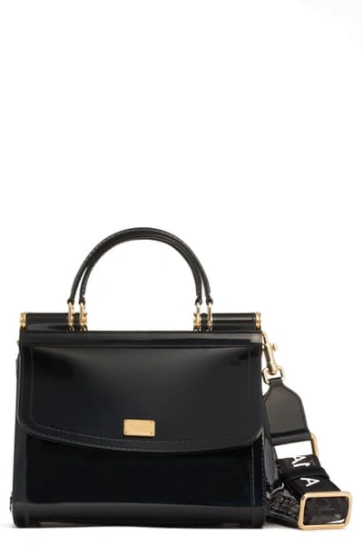 Shop Dolce & Gabbana Small Miss Sicily Translucent Satchel - Black In Nero