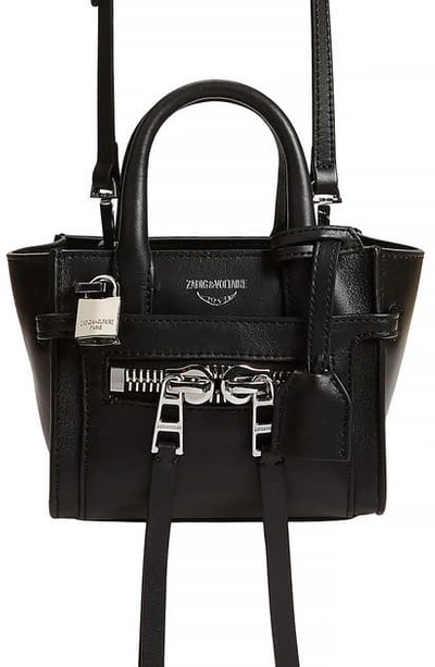 Shop Zadig & Voltaire Candide Leather Crossbody Bag In Noir