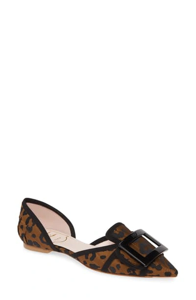 Shop Roger Vivier Gommettine D'orsay Flat In Leopard