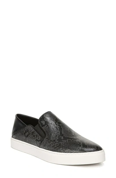 Shop Vince Garvey Slip-on Sneaker In Dark Grey Snake Print