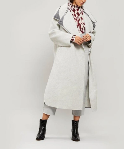 Shop Isabel Marant Relton Oversize Wool And Cashmere Coat In Grey