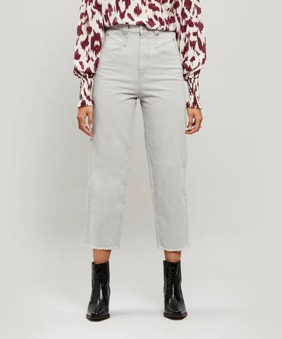 Shop Isabel Marant Daliska Straight-leg Cropped Denim Trousers In Grey