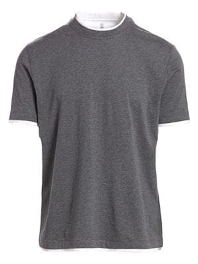 Shop Brunello Cucinelli Men's Spa Crew T-shirt In Grey
