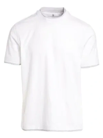 Shop Brunello Cucinelli Men's Spa Crew T-shirt In White