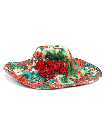 Shop Dolce & Gabbana Hat In Gerani Fdo Bco Nat