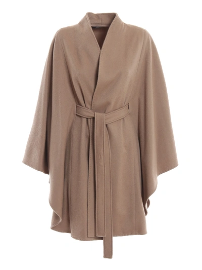 Shop Max Mara Rosa Cape In Beige