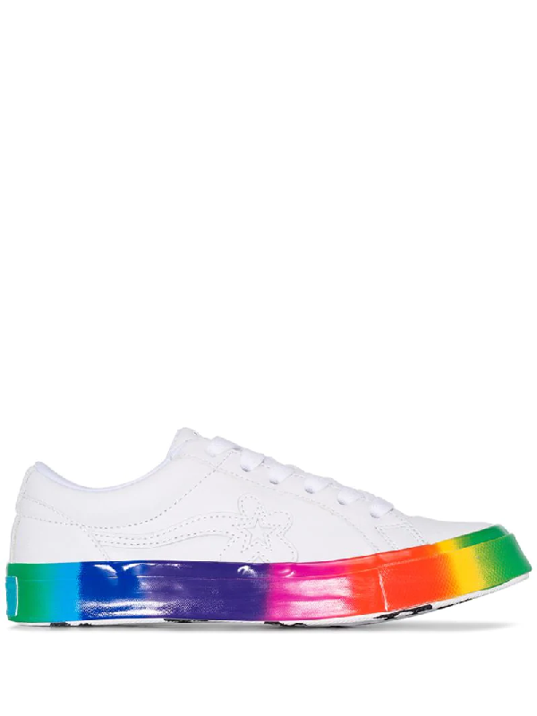 white converse rainbow sole